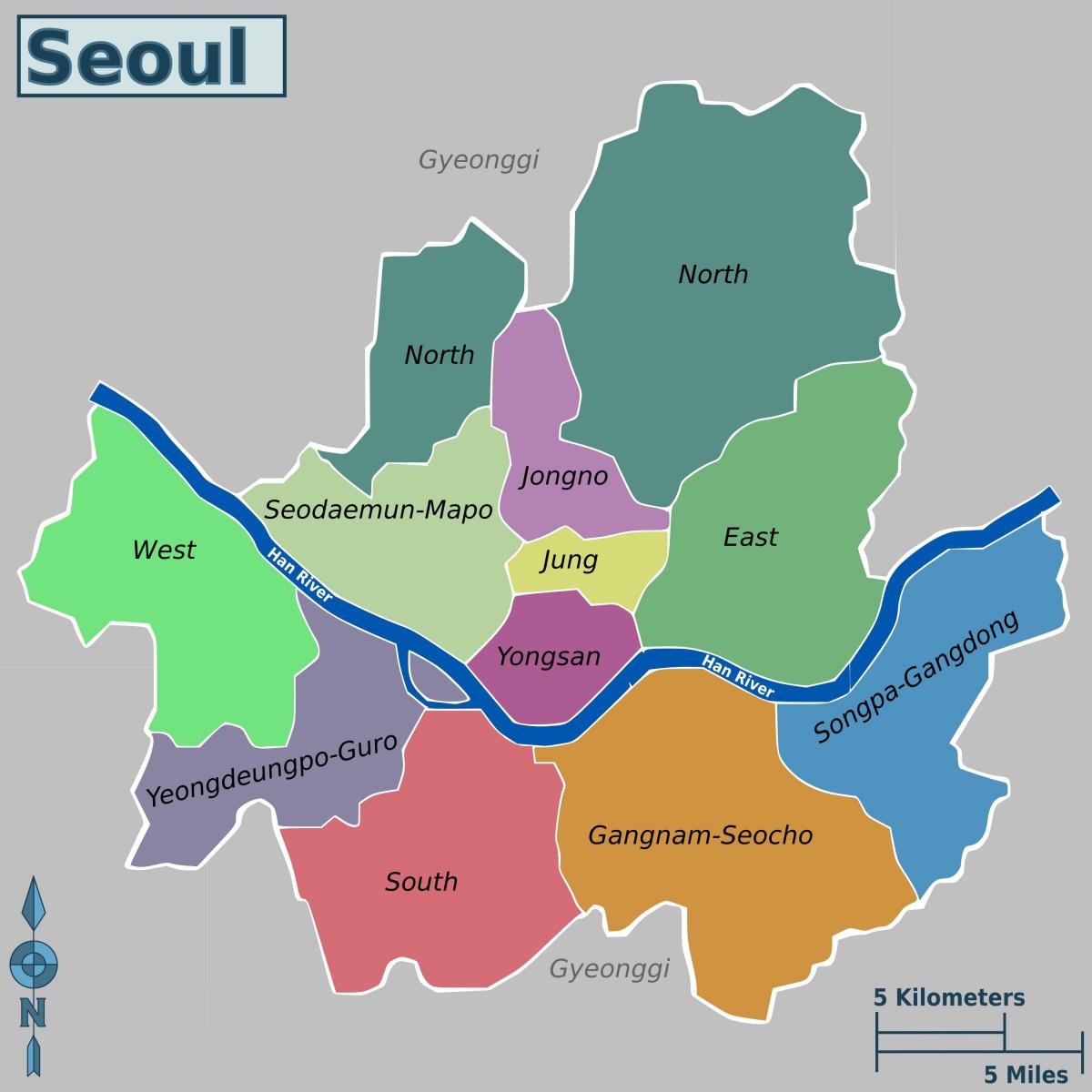 Seoul neighborhoods map